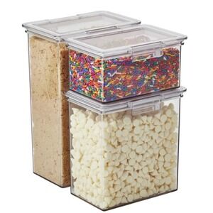 The Home Edit 3 Piece Canister Edit, Food Organizer and Storage Containers Clear